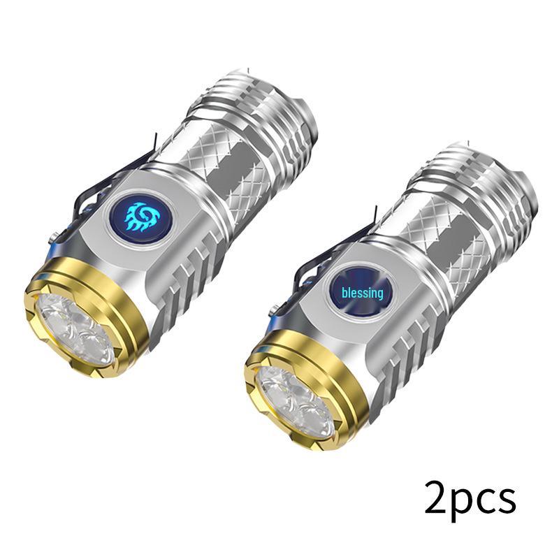 Hot-Selling Rechargeable Three-Eye LED Flashlight: Super Bright, Long-Range, Portable for Outdoor and Night Riding.