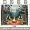 2D Nursery Room Background Cloth Cartoon Campfire Tent Banner for Decor