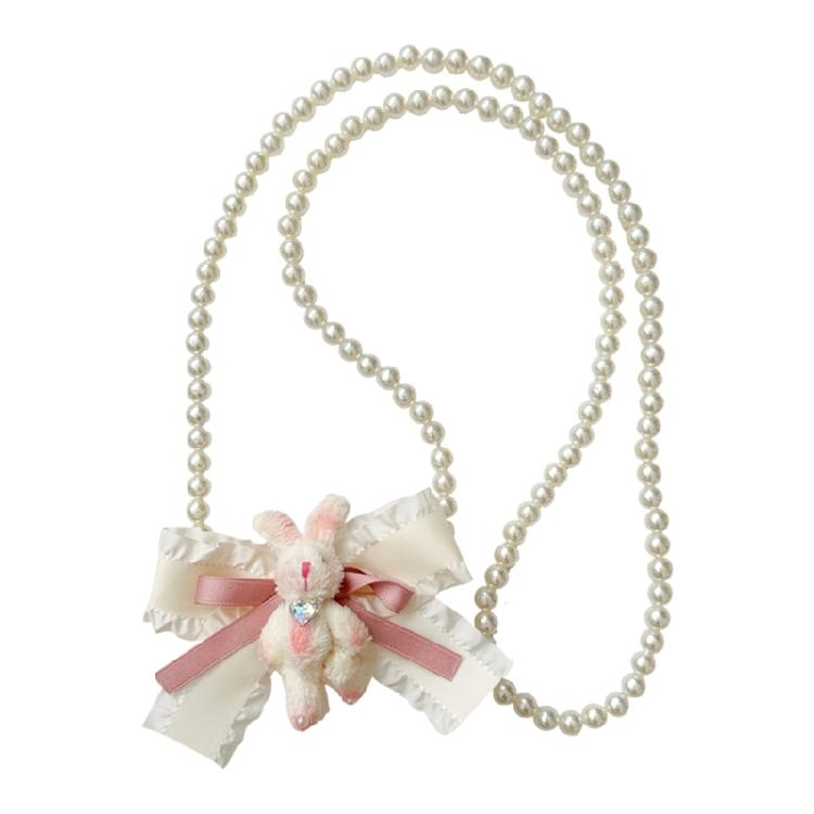 

Imitation Pearls Beaded Phone Strap Back Clip Crossbody Long Chain Clip Cell Phones Anti-slip Hanging Rope Lanyard 1 розовый