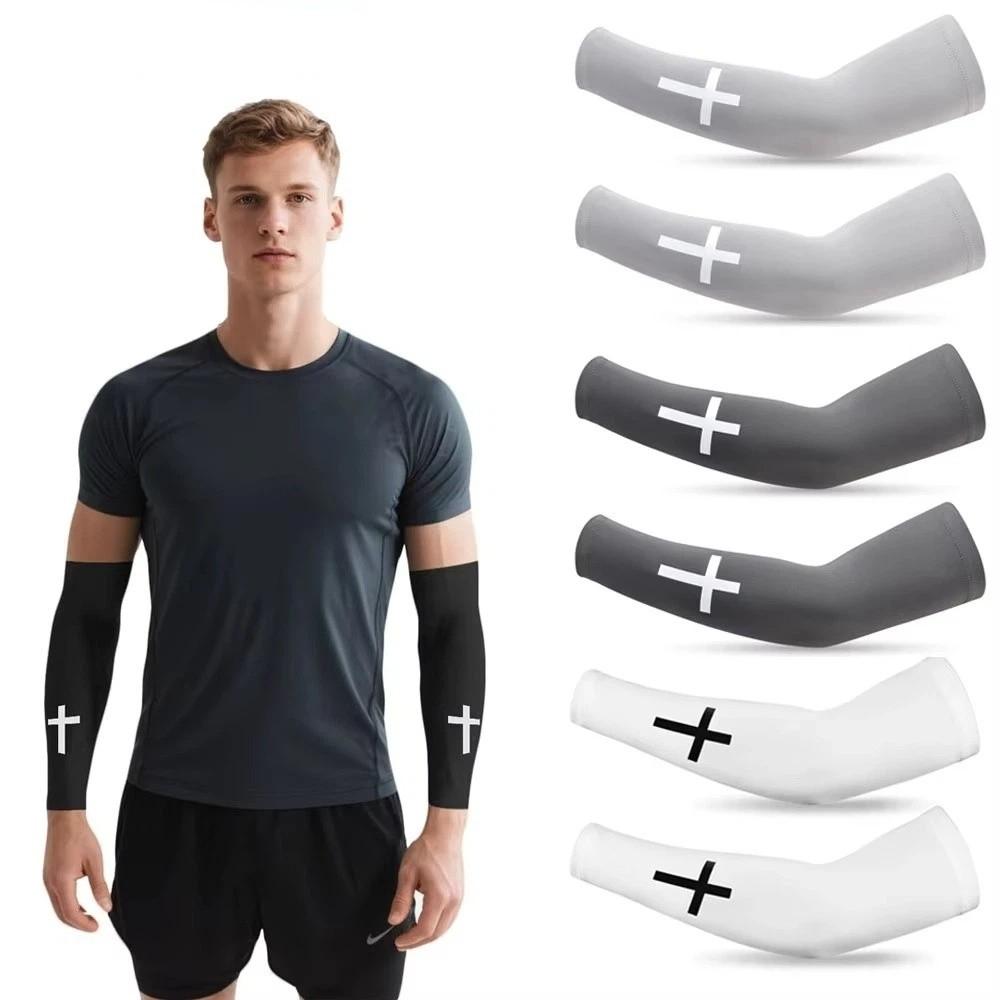 Elastic Fabric UV Protection Arm Covers Cooling Effect Cycling Cross Sleeves  Baseball Volleyball