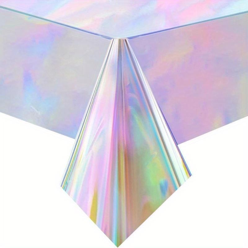 Iridescence Laser Aluminum Film Tablecloth Table Cover Happy Birthday Party Decortion Kids Baby Shower Tablecloth Supplies