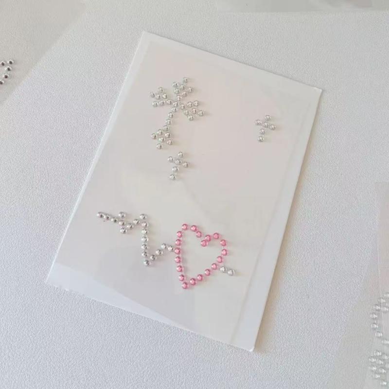 

Music Wings Love Water Diamond Chain 3D Stickers Decorative Glitter Star Card Handmade Sticker For Girls DIY Art Supplies