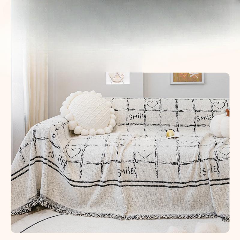 Ins Schlichter Sofabezug Stoff Vollständig Bedeckt Vier Jahreszeiten Universal Sofabezug Abdeckung Staubdicht Sofa Handtuch Sofabezug