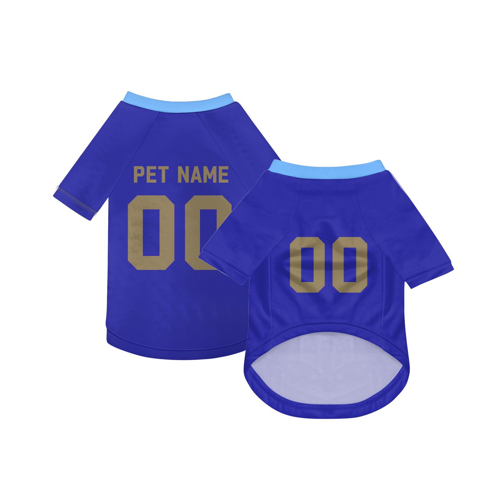 Customized Dog Shirt, Breathable Doggy Tee, Lightweight Pet Clothes Personalized Pet Shirt L синий