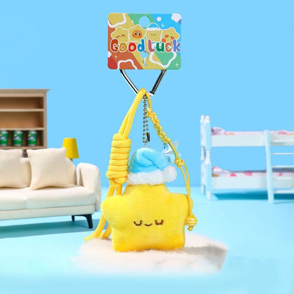 Cartoon Star Doll Pendant Heart Keychain Chirping Star Pendant Plush Star Keychain Kids