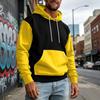Felpa con cappuccio colorblock da uomo con tasche per un comfort casual e sportivo