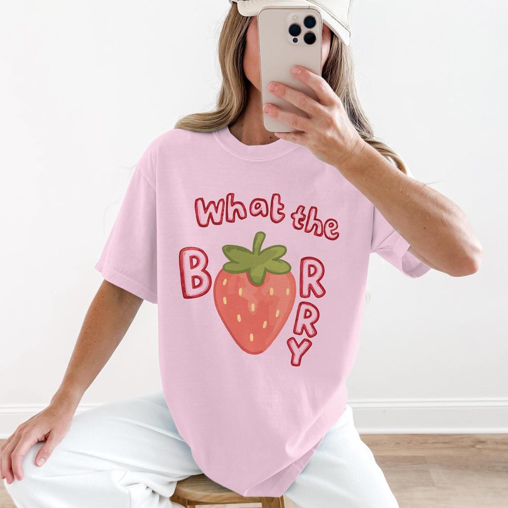 Cute Strawberry Tee Whimsical Berry Shirt Funny Fruit T-shirt Sweet Crewneck Playful Strawberry Top Aesthetic Fruit Lover Cute Berry Sweater