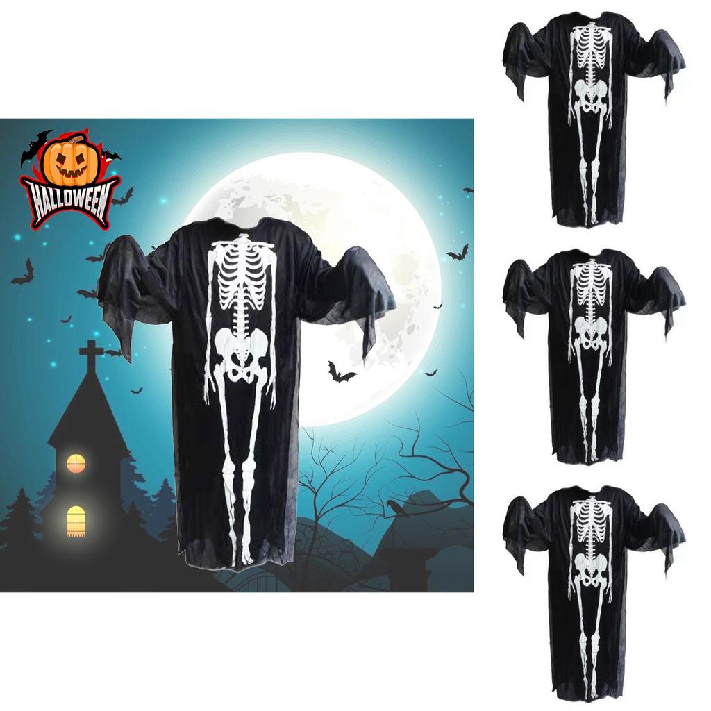 High-quality Skeleton Ghost Cosplay Suit For Halloween Dress-up