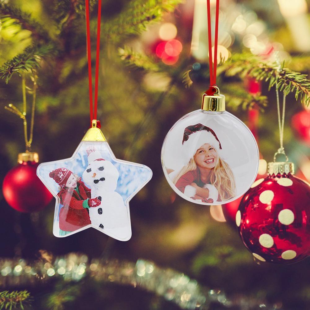 DIY with Hanging String Crafts Photo Frame Transparent Ball New Year Gifts Christmas Tree Ornaments