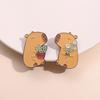 1 Pair Capybara Shaped Brooch Pin Handmade Lapel Badge Fashionable Alloy Animal Themed Jewelry for Clothing Accessory