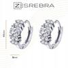 S925 Earrings, Delicate Large Cubic Zirconia, English Crystal Clasp