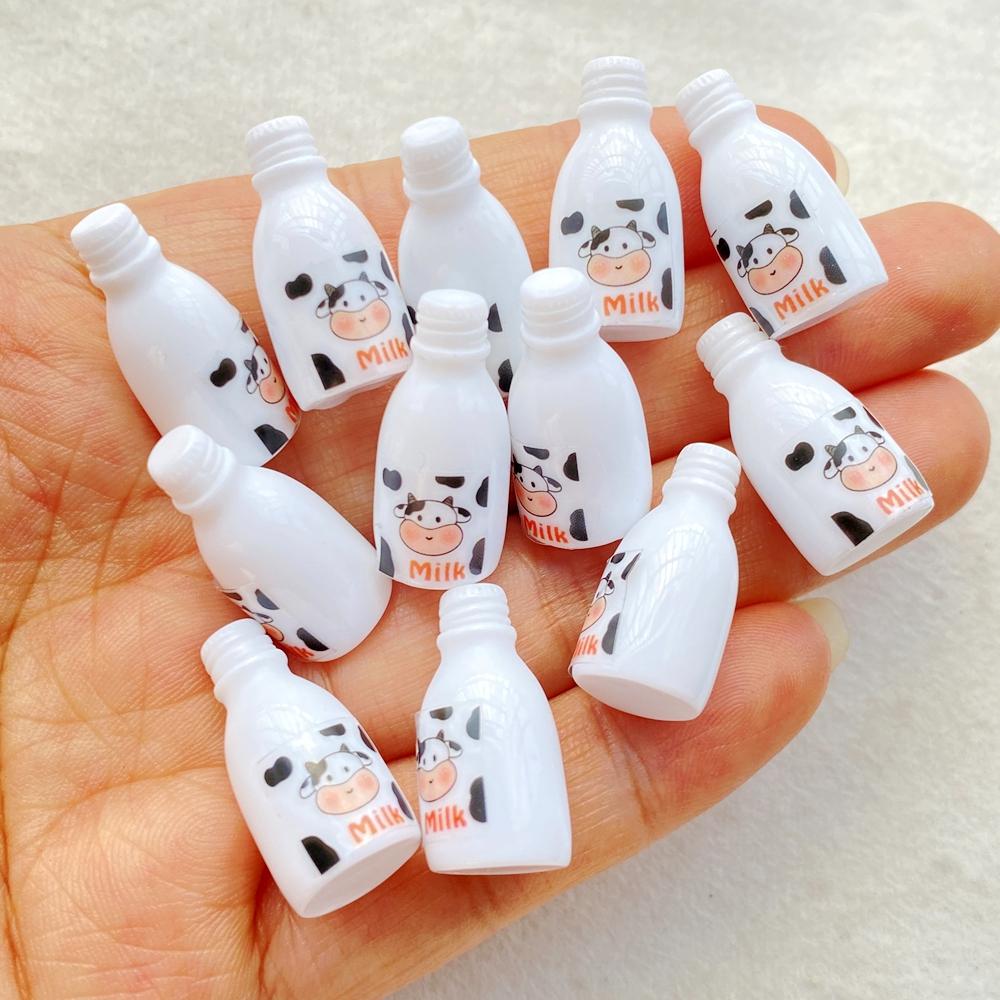 10PCS Cute white cartoon 3D milk beverage bottle for Scrapbooking, Wedding Decor & DIY Jewelry Making Accessories