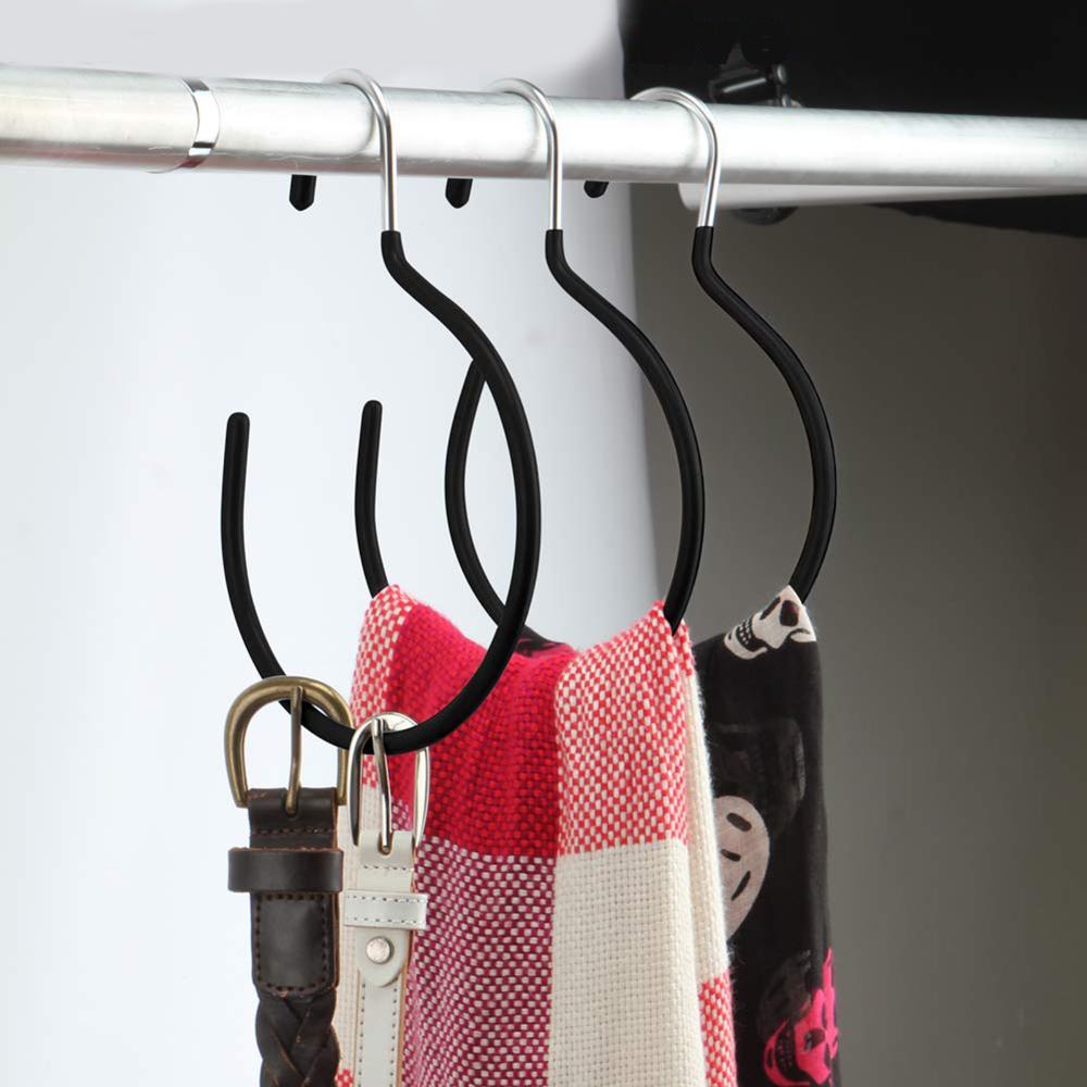 Scarves Belts Ties Hanging Hook Non-Slip Non-Snag Metal Belt Rack Scarf Ring Hangers Belt Hanger