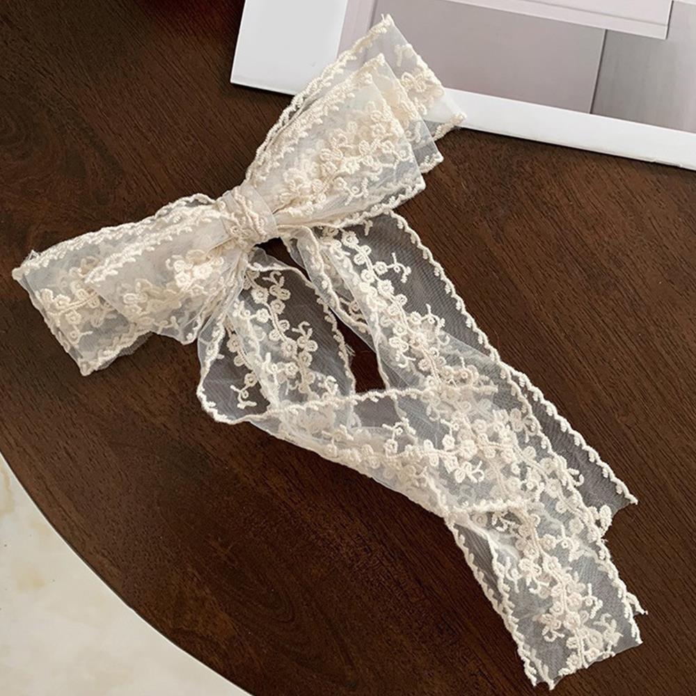 

Корейский Белый Бант Заколка для волос Однотонный Ретро Головной убор Милые Девочки Принцесса Заколки для волос Лента с длинным хвостом Заколки Подарок