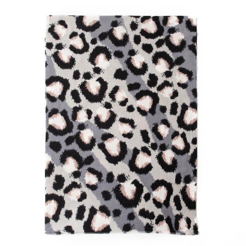 Leopard Print Faux Cashmere Scarf