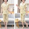 Middle Aged and Elderly Mothers Pajamas Women's Short Sleeved Home Clothing Spring and Autumn Sets Summer Oversized Loose Fitting