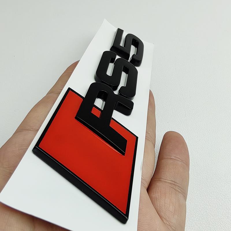 3D ABS Černé Logo RS3 RS4 RS5 RS6 RS7 RS8 Znak Písmena Samolepka Auto Zadní Víko Kufr Znak Nálepka Pro Audi RS 3 4 5 6 7 8 Příslušenství