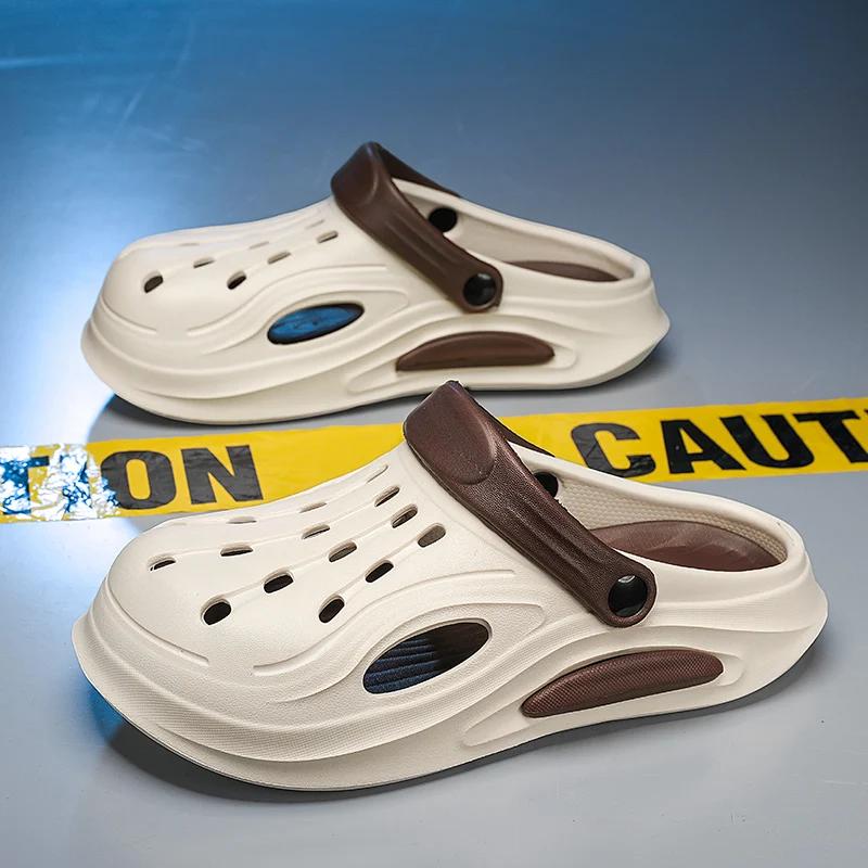 

Пляжные сандалии унисекс из ЭВА для мужчин, полые садовые туфли, дизайнерские тапочки с дырочками, кроссовки, обувь для плавания, кроссовки из пеноматериала 41