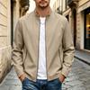 Men's Reversible Stand Collar Jacket Lightweight Windproof Breathable Business Casual Outerwear for Spring Fall