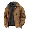 Men'S Casual Jackets Zipper Pocket Hooded Jackets Fashionable Solid Color Warm Autumn Winter Jackets