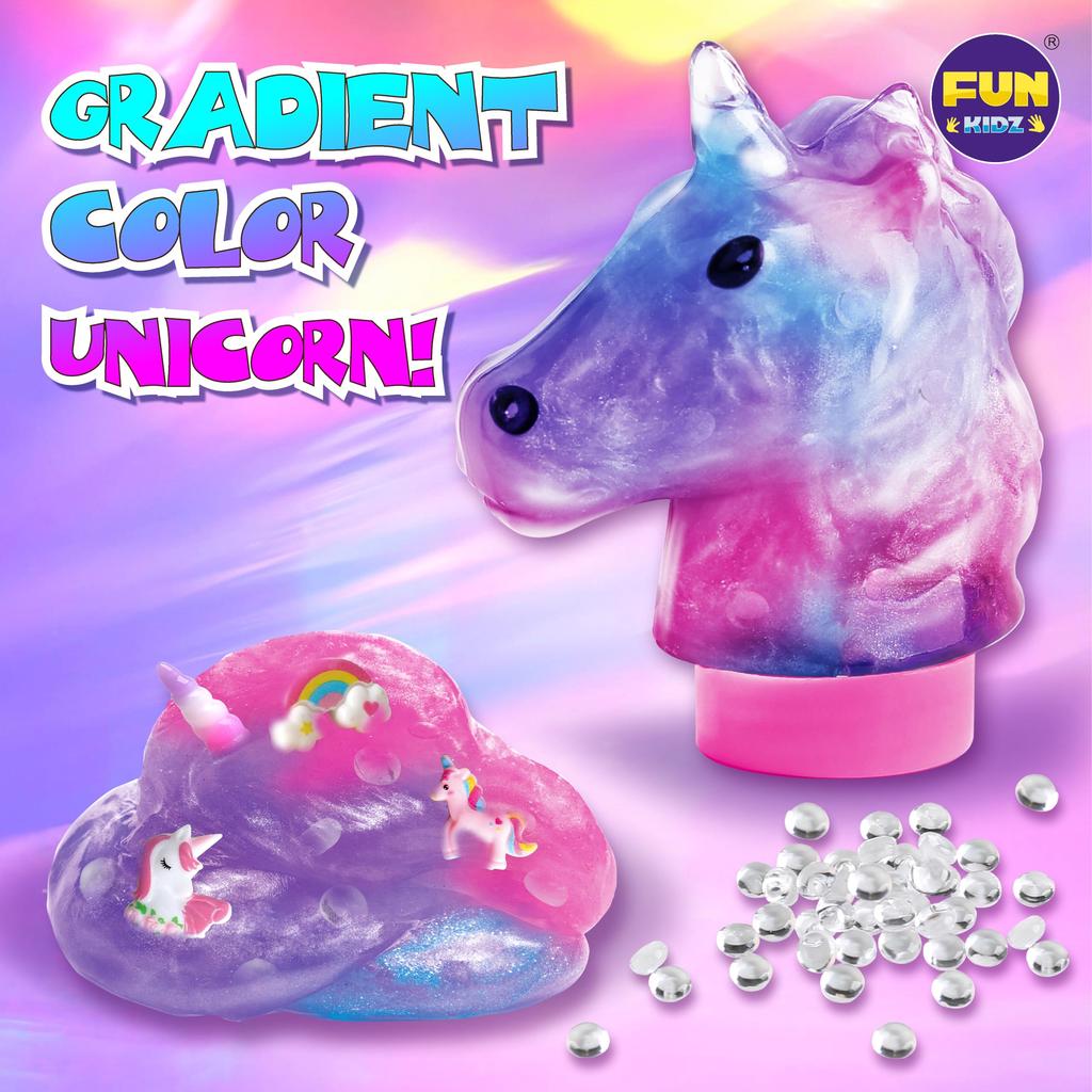 FunKidz Fluffy Unicorn Slime Kit, Cloud Slime Gift for Kids Ages 6 and Up. Fun Slime Making Kit. Great Craft Toy and Birthday Gift Idea.