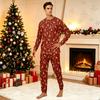 Comfortable Parent-Child Matching Christmas Print Loungewear Set with Long Sleeve Top and Pants