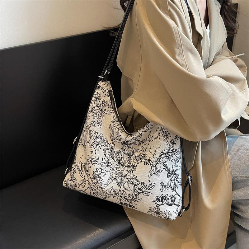 Casual Large-capacity Cloth Bag, New Women's Bag, Commuter Shoulder Messenger Bag, College Student Tote Backpack.