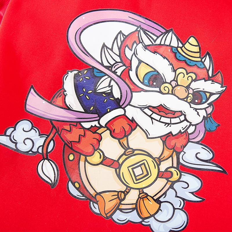 Big Dog New Year's Lion Dance Festive Chinese New Year Golden Retriever Edge Herding Medium and Large Dog Two-legged Warm Sweater Pet Dog Clothes