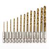 Titanium Drill Bit Set for Electric Screwdriver, 13pc Hex Handle Twist Drill, High-Speed Steel, Cross-Border, 1.5-6.5mm