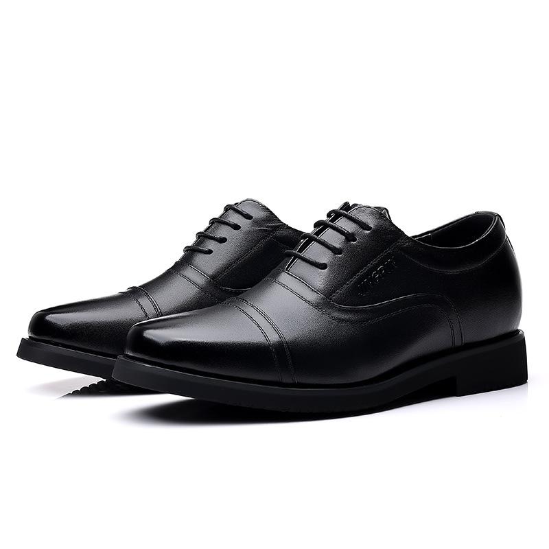 Nové pánské zvýšené 6cm kožené boty Pánské kožené obchodní boty Dojíždění Tříkloubové společenské šaty Pánské kožené boty Pracovní obuv