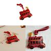 London Bus Leather Keychain With Car Cartoon Pendant For Vintage Bag Decor