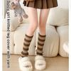 Contrast Color Striped Leg Warmers for Women Girls Ribbed Knitted Boot Covers Over Calf Socks for Dance Parties Hosiery