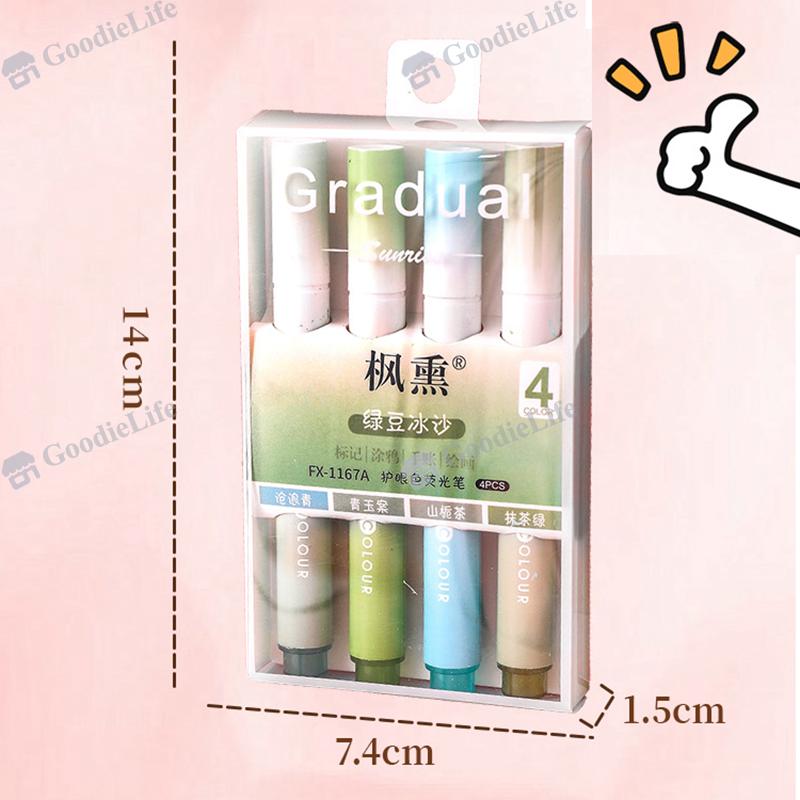 Morandi Pastel Highlighter Set Student Color Markers Large Capacity Eye Protection Fluorescent Pens