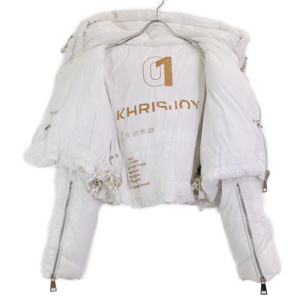 KHRISJOY AFPW004 White Shiny Cropped Down Jacket Not Written whiteUsed