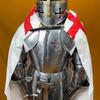 6-Foot Templar Knight Armor Suit Polished Medieval Roman Steel Armor with Display Stand Ideal for Home Décor