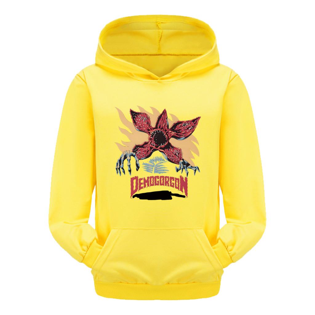 5385 Kinder Jungen Mädchen Stranger Aufdruck Lässiger Langarm-Hoodie Top