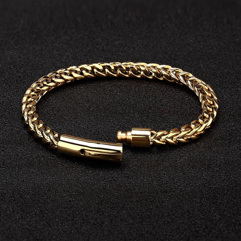 6MM Link Chain Bracelet For Men Stainless Steel Fashion Luxry Man Accessories Charm Punk Rock Style Biker Jewelry Gift Friends