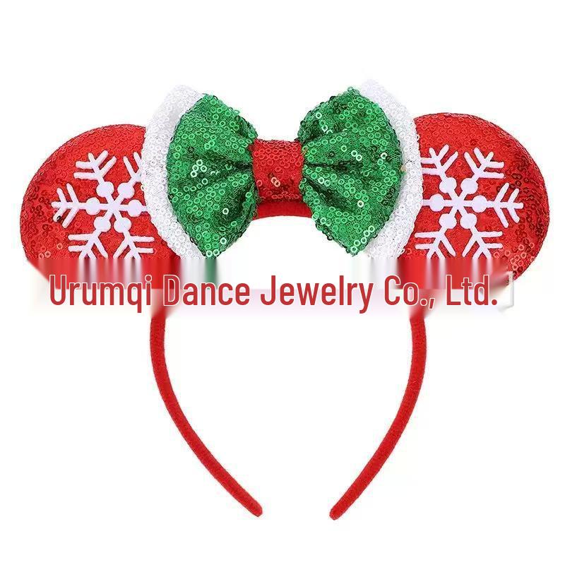 Festive Sequin Bow Christmas Headband for Tree & Atmosphere Decor