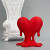 Melting Heart Sculpture 3D Printed Dripping Heart Figurine Romantic Modern Home Decoration for Room Desk Shelf Decor