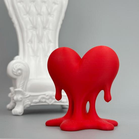 Melting Heart Sculpture 3D Printed Dripping Heart Figurine Romantic Modern Home Decoration for Room Desk Shelf Decor