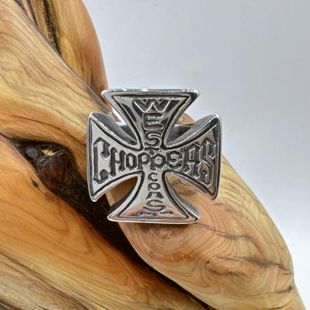Anello Croce in Acciaio Inossidabile 316L per Uomo Biker Punk Gioielli per Moto Accessorio Moda