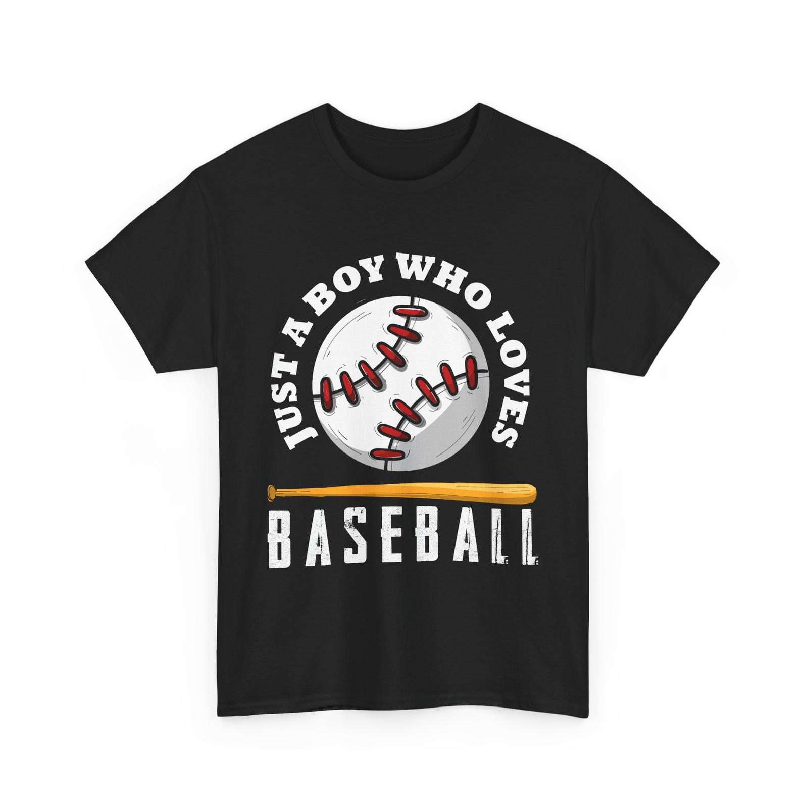 Just A Boy Who Loves Baseball T-Shirt Mens Womens Tees Top, Baseball Sports Lovers Boys T-Shirt Mens Womens Tees Top XL