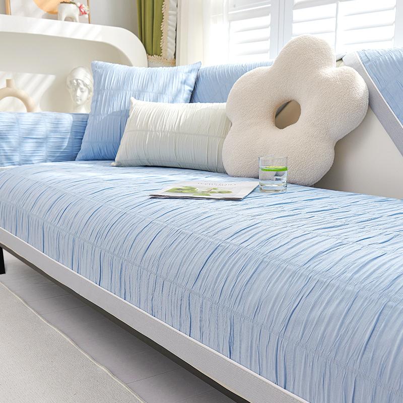 

Cold Feeling Ice Silk Seersucker Sofa Cushion Summer Seat Cushion for Summer Non-Slip Leather Sofa Cover New Cover Cloth 70*70