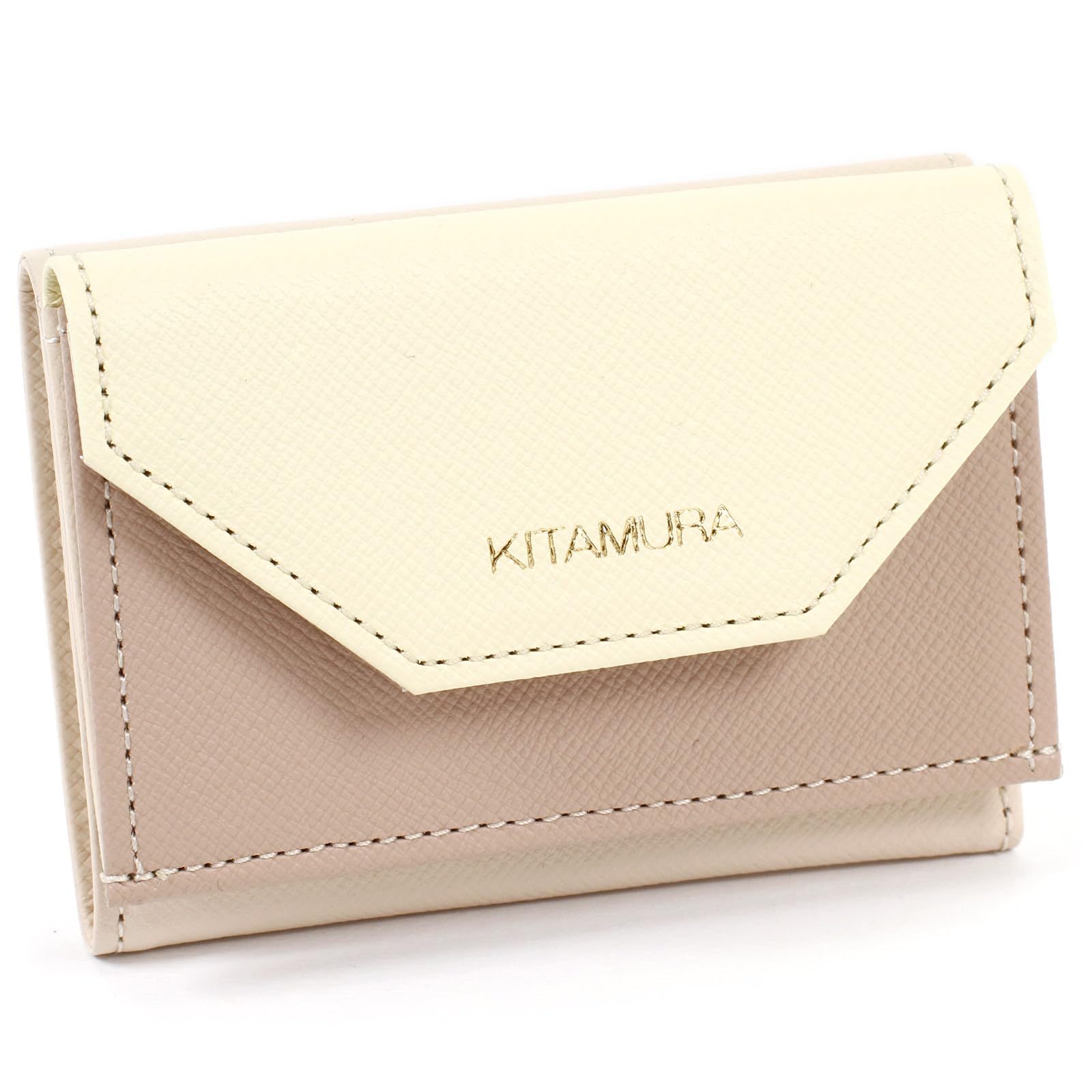 

wallet PH0786 50401 [Kitamura] 3-color tri-fold Beige/Yellow