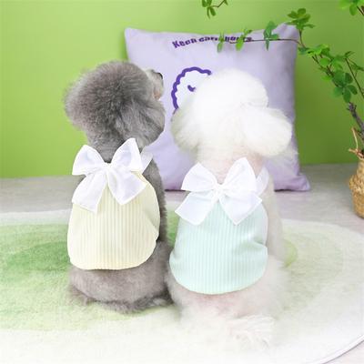 Small Dog Halter Dresses Teddy Bichon Yorkshire Pet Puppy Cat Bow Sling Skirts Outdoor Puppy Kitten Pet Spring-summerClothing