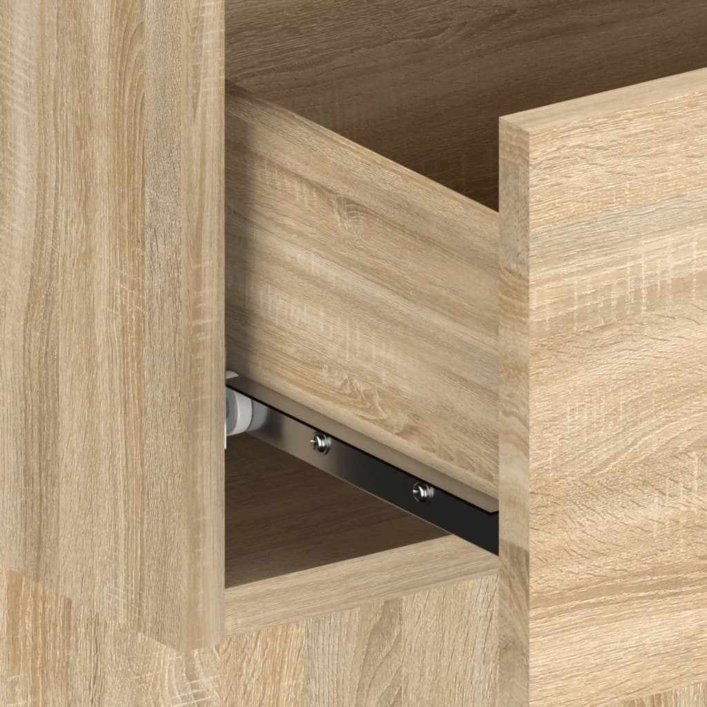 Headboard with Nightstands Sonoma Oak Wood Based Panel