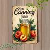 Vintage Mason Jar Peach Metal Sign, Retro Canning Wall Art, 8x12 Inch Flat Decor for Dining Room