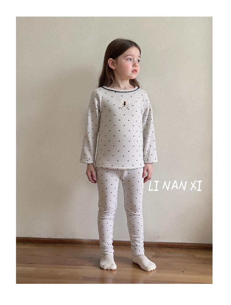 Girls' 2025 Winter Pajama Set: Korean-Style Floral, Fleece-Lined, Comfortable Home Wear
