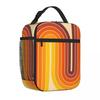 Bestselling Retro Geometric Double Arch Design 522 Picnic Style Lunch Box Bag Overnight Trip Foldable Lunch Bag