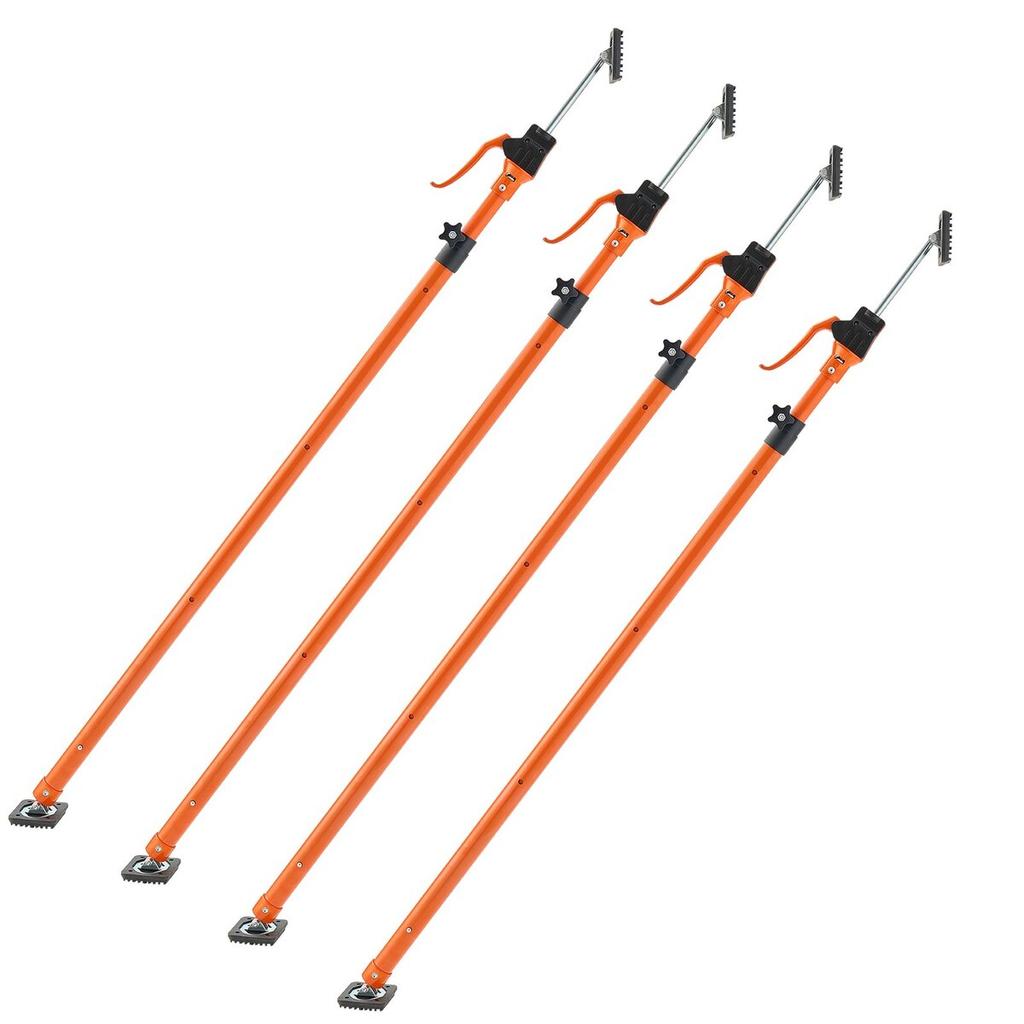 Cabinet Jack Support Pole, 4-Pack, 125-291 cm Steel Telescopic Quick Support Rod, Adjustable 3rd Hand System up to 90 kg Capacity for Installing